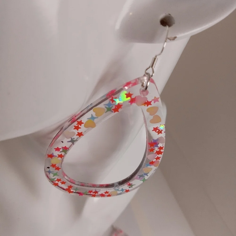 Colorful Teardrop Earrings - Picture 3 of 7
